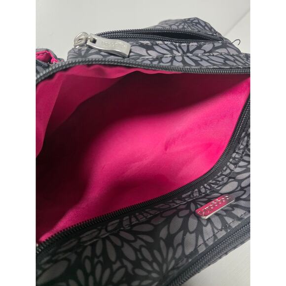 Baggallini Modern Classic Everywhere Midnight Blossom Crossbody Bag Purse Pink - Picture 4 of 11